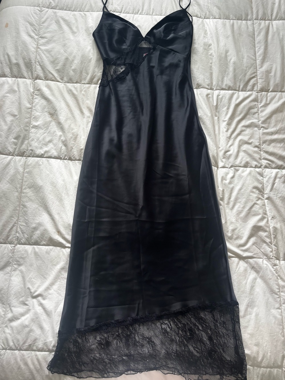 Urban Outfitters Satin Midi Lace Cut Out Dress